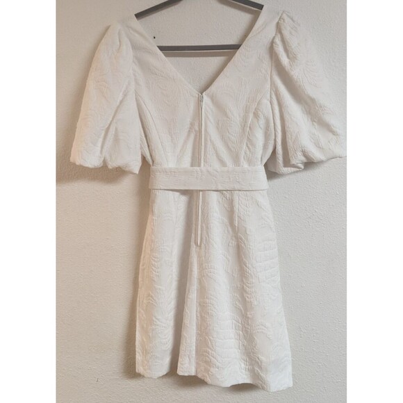 LILLY PULITZER "Kirrabelle" V-Neck Puff Sleeve Skirted Romper Dress Side Slits 4 - Picture 11 of 16